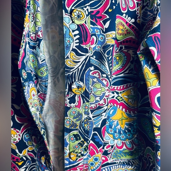 Koret City Blues Women’s Paisley Floral Colorful Stretch Twill Jacket Size Large - Picture 3 of 5